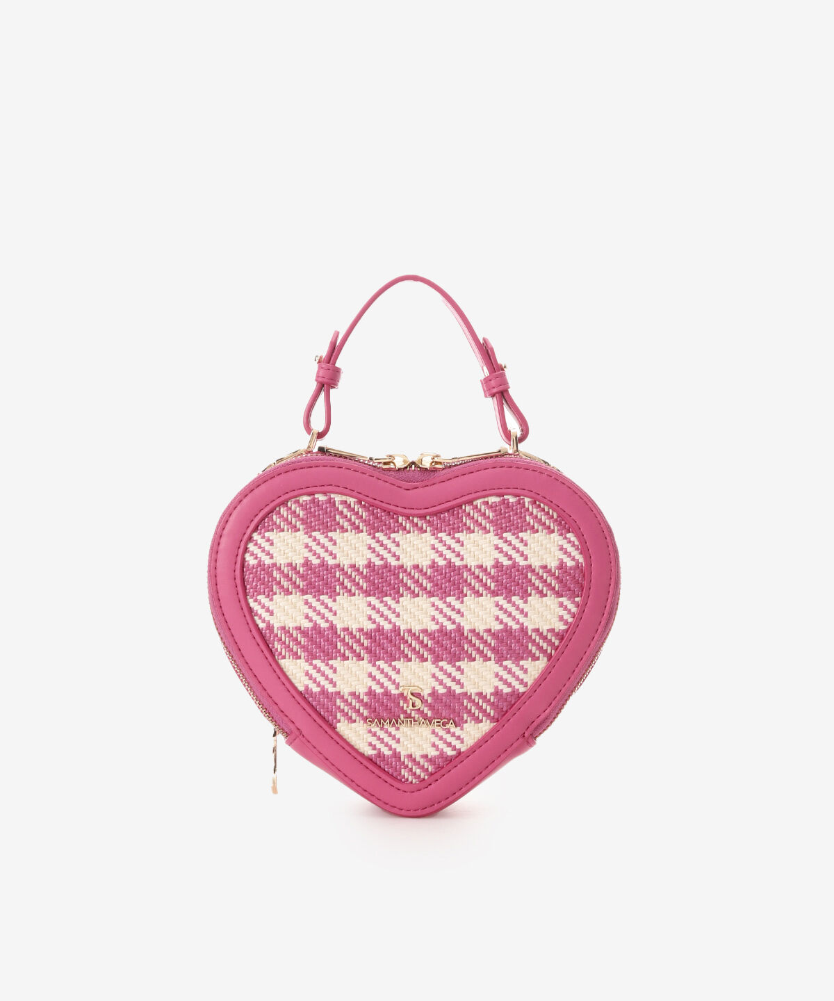 Samantha Vega「ギンガムチェックハート型ショルダーバッグ」|ショルダー・メッセンジャー|ピンク