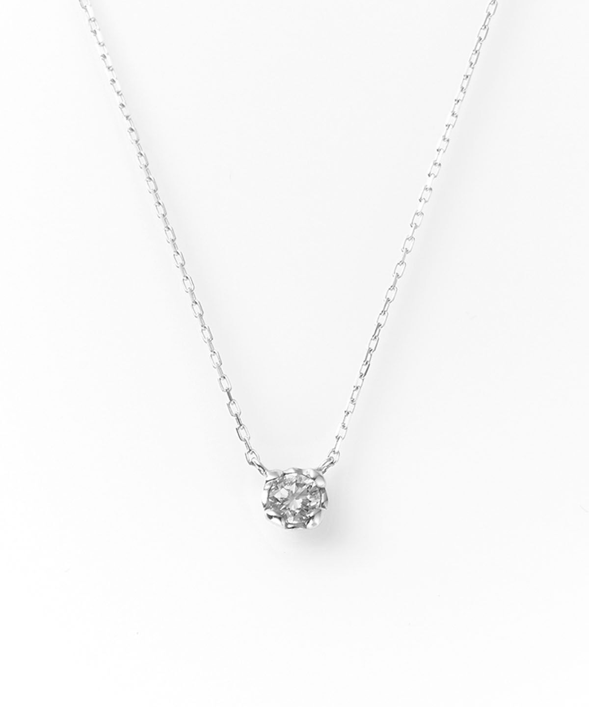 Samantha Tiara「K18 WG 一粒ダイヤモンドハートネックレス (中)」|ネックレス|K18 WG