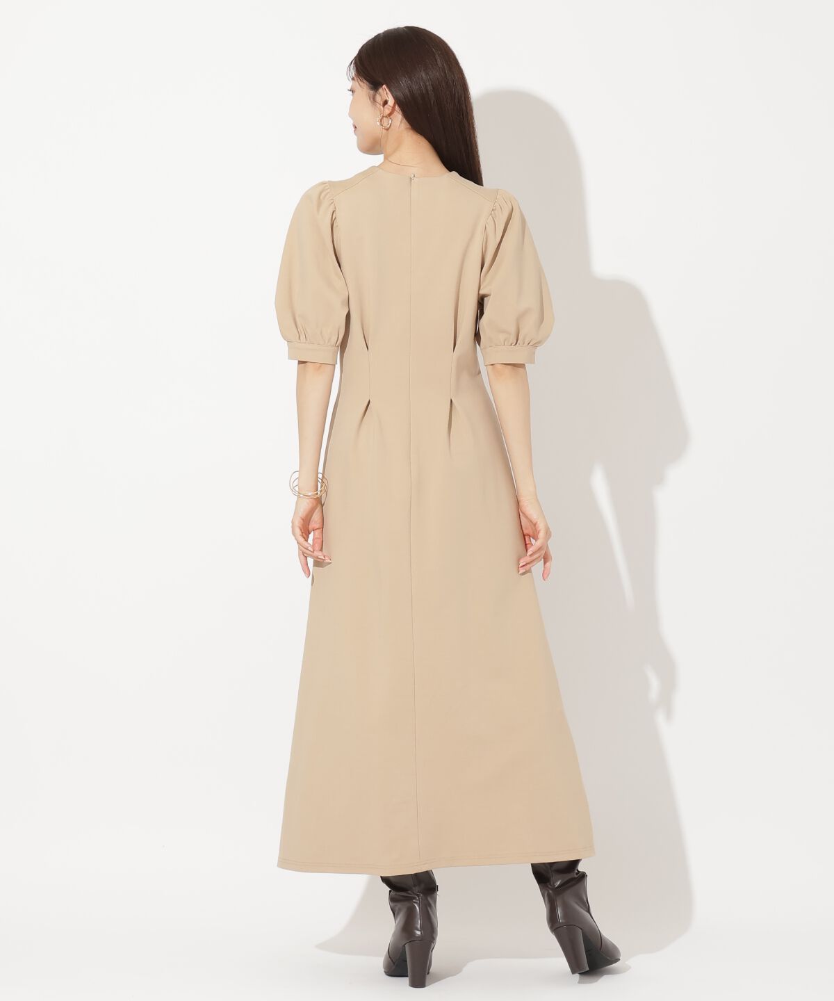 アンドクチュール「ポンチウエストタックワンピース」|ワンピース|