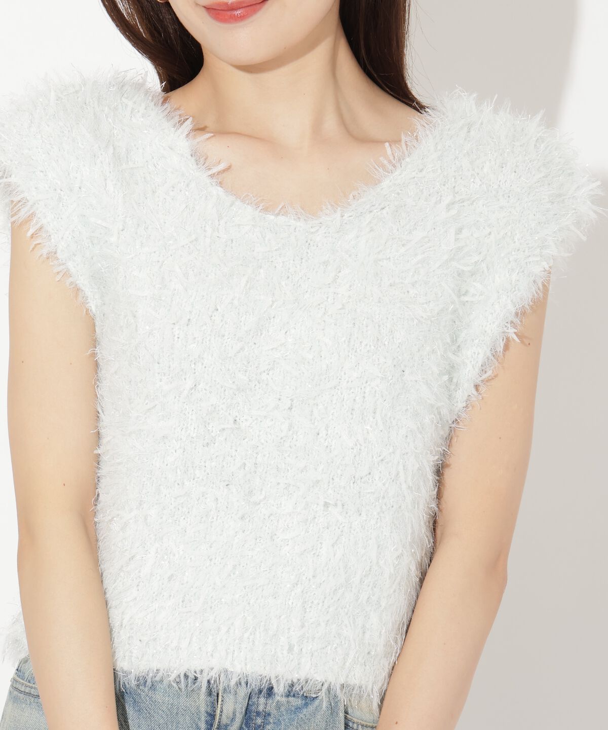 アンドクチュール「ふわニットノースリラメプルオーバー」|ニット・セーター|