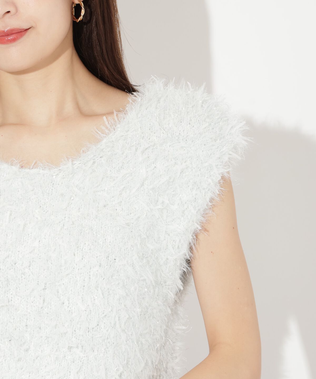 アンドクチュール「ふわニットノースリラメプルオーバー」|ニット・セーター|