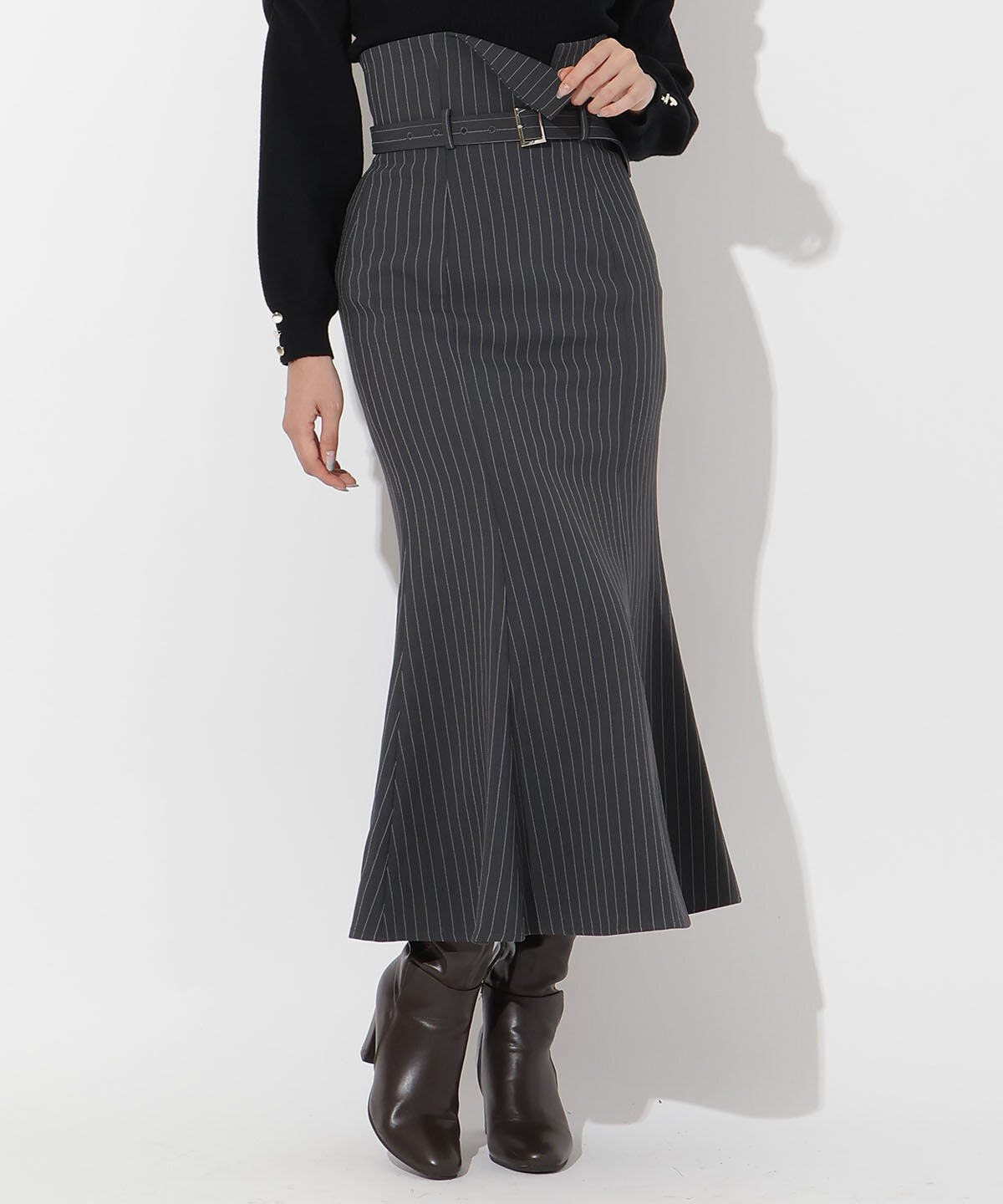 アンドクチュール「ウエスト折り返しマーメイドスカート」|スカート|