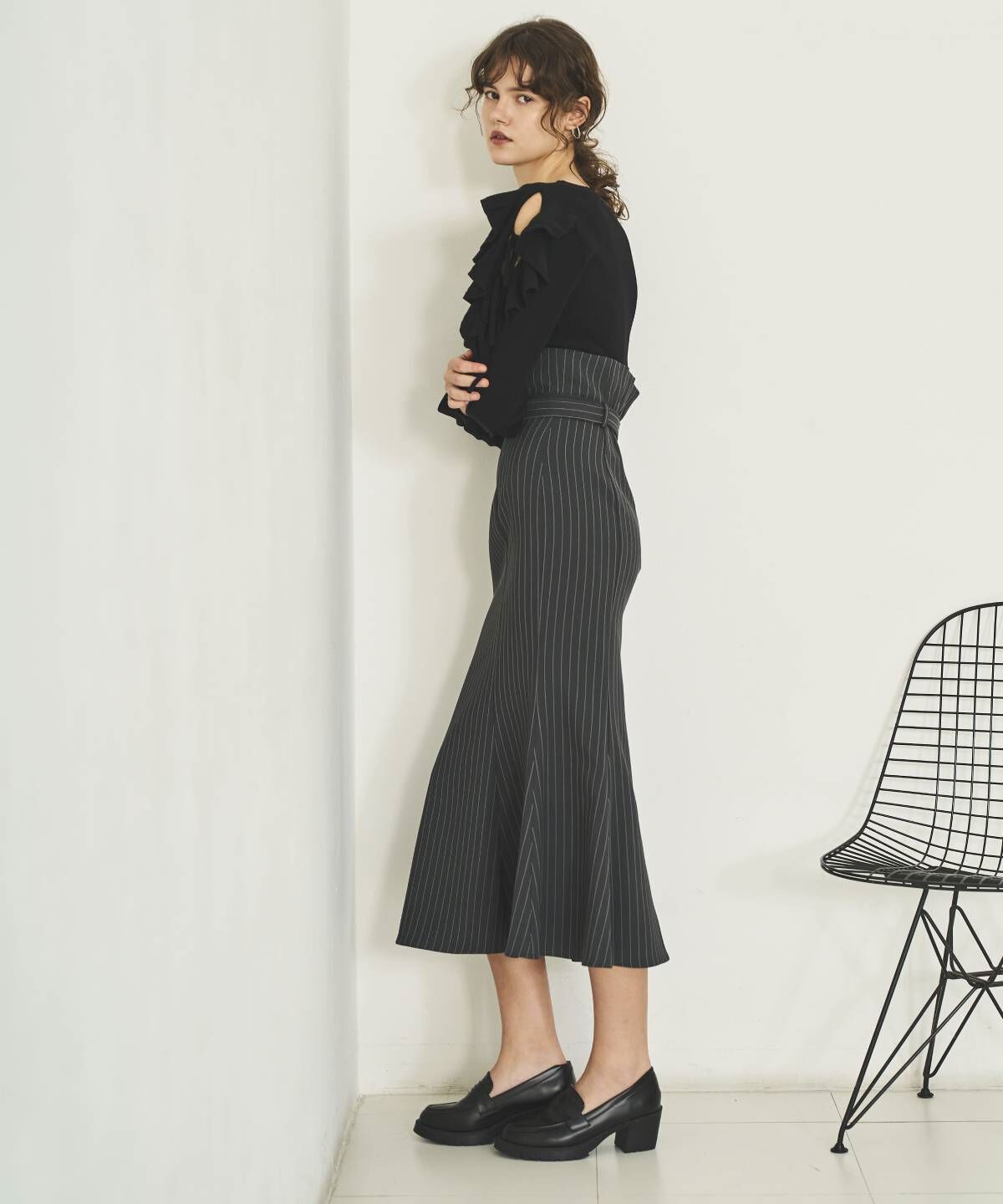 アンドクチュール「袖フリルニット」|ニット・セーター|