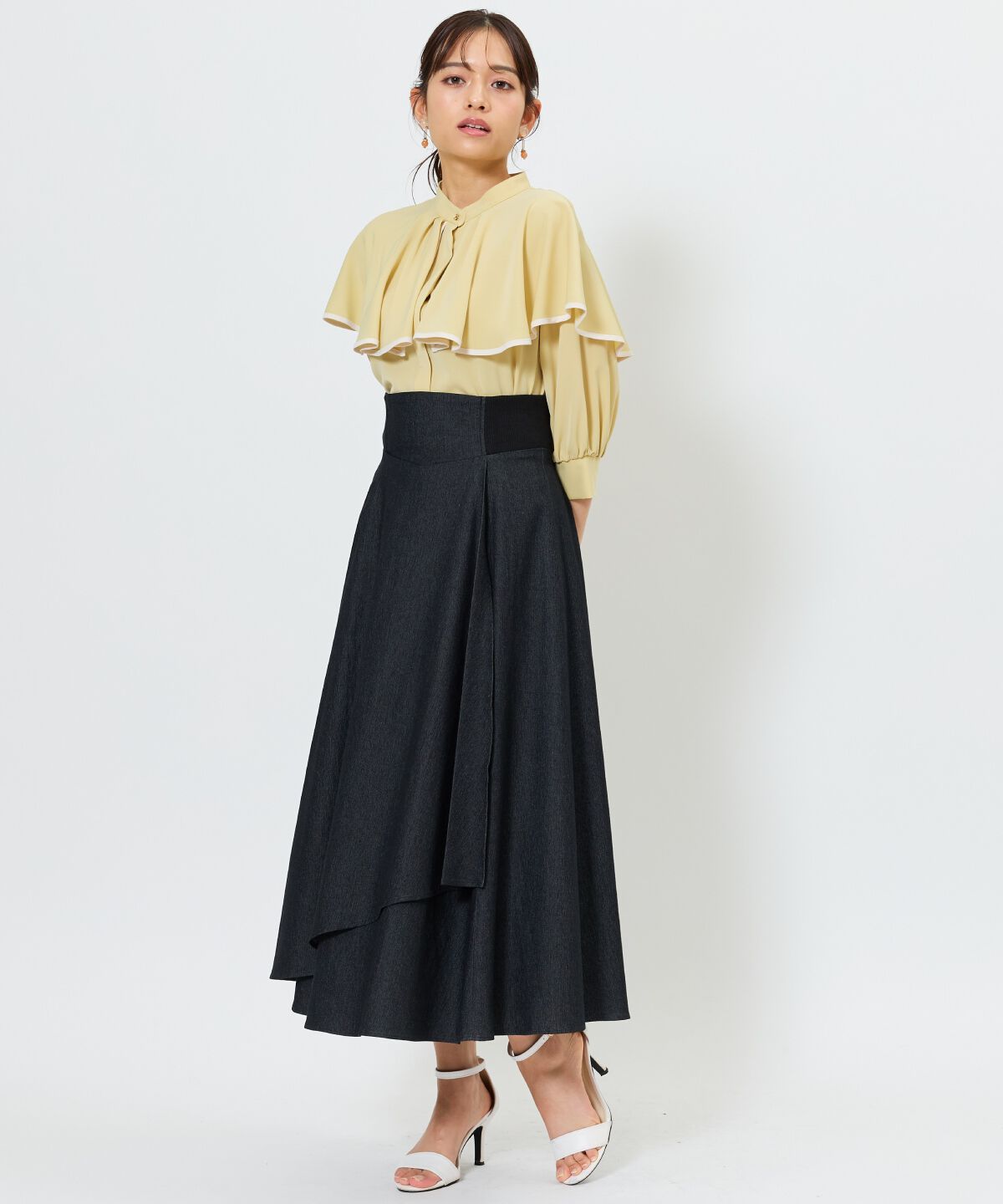 アンドクチュール「パイピングケープブラウス」|シャツ・ブラウス|