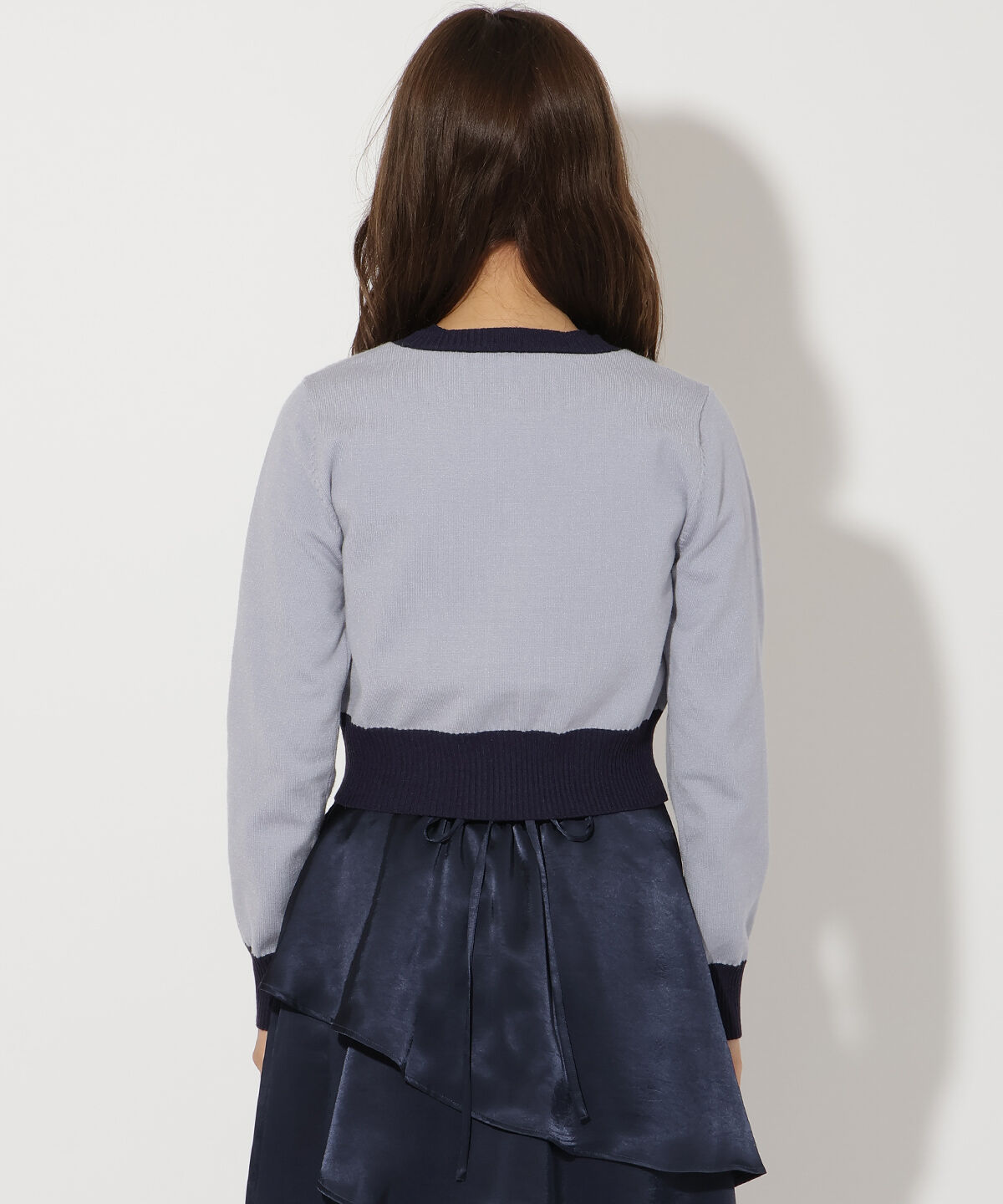 アンドクチュール「バイカラーアンサンブルニット」|カーディガン|