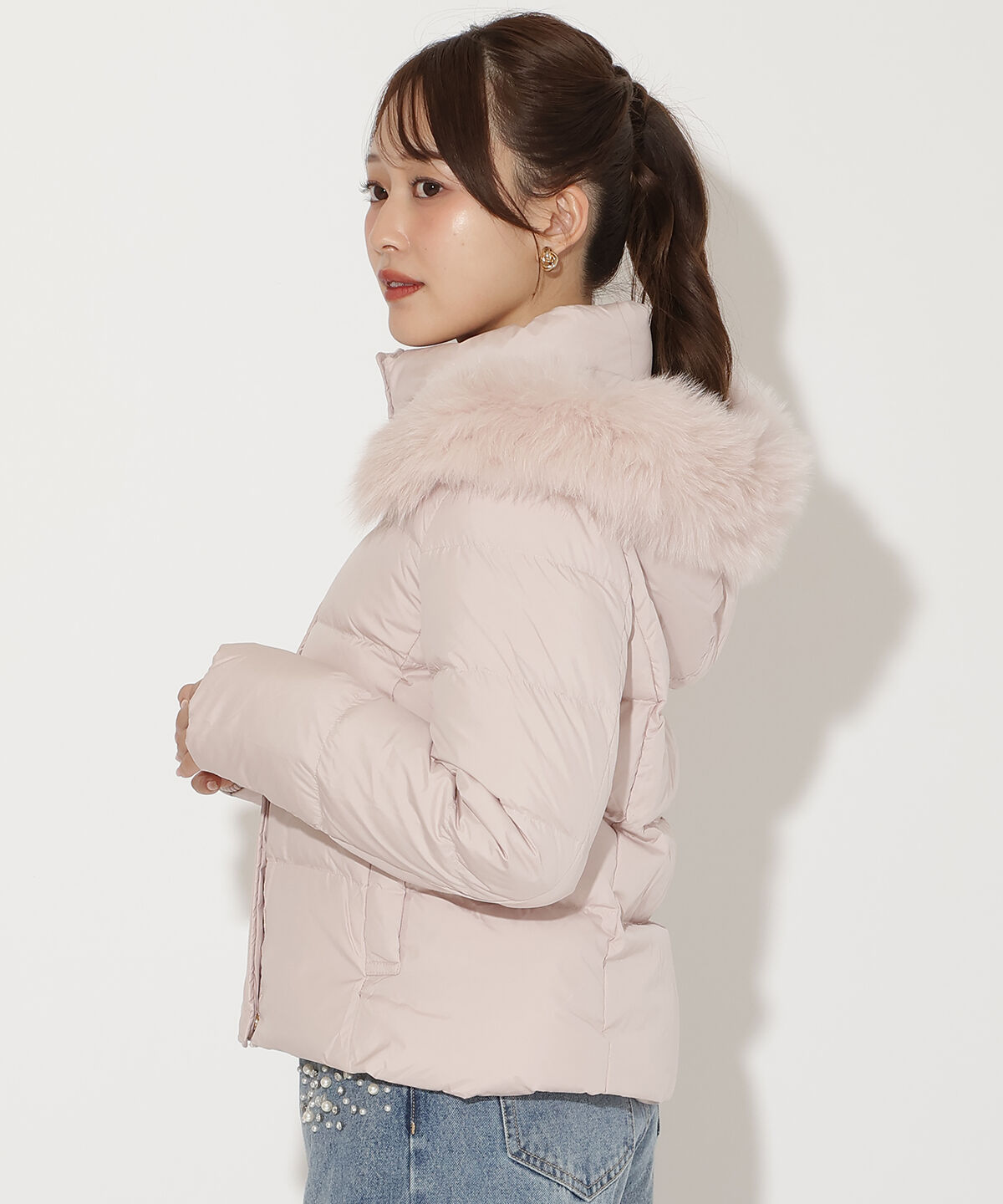 アンドクチュール「FOXファー付きショートダウン」|ダウン|