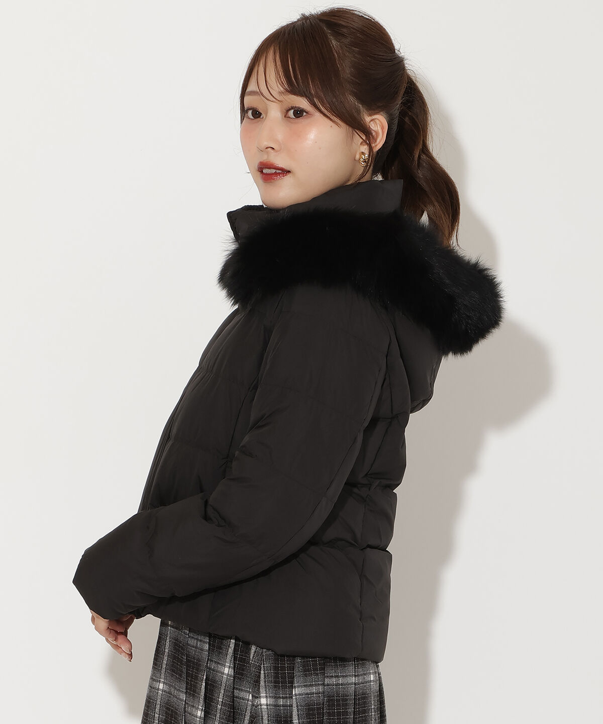 アンドクチュール「FOXファー付きショートダウン」|ダウン|