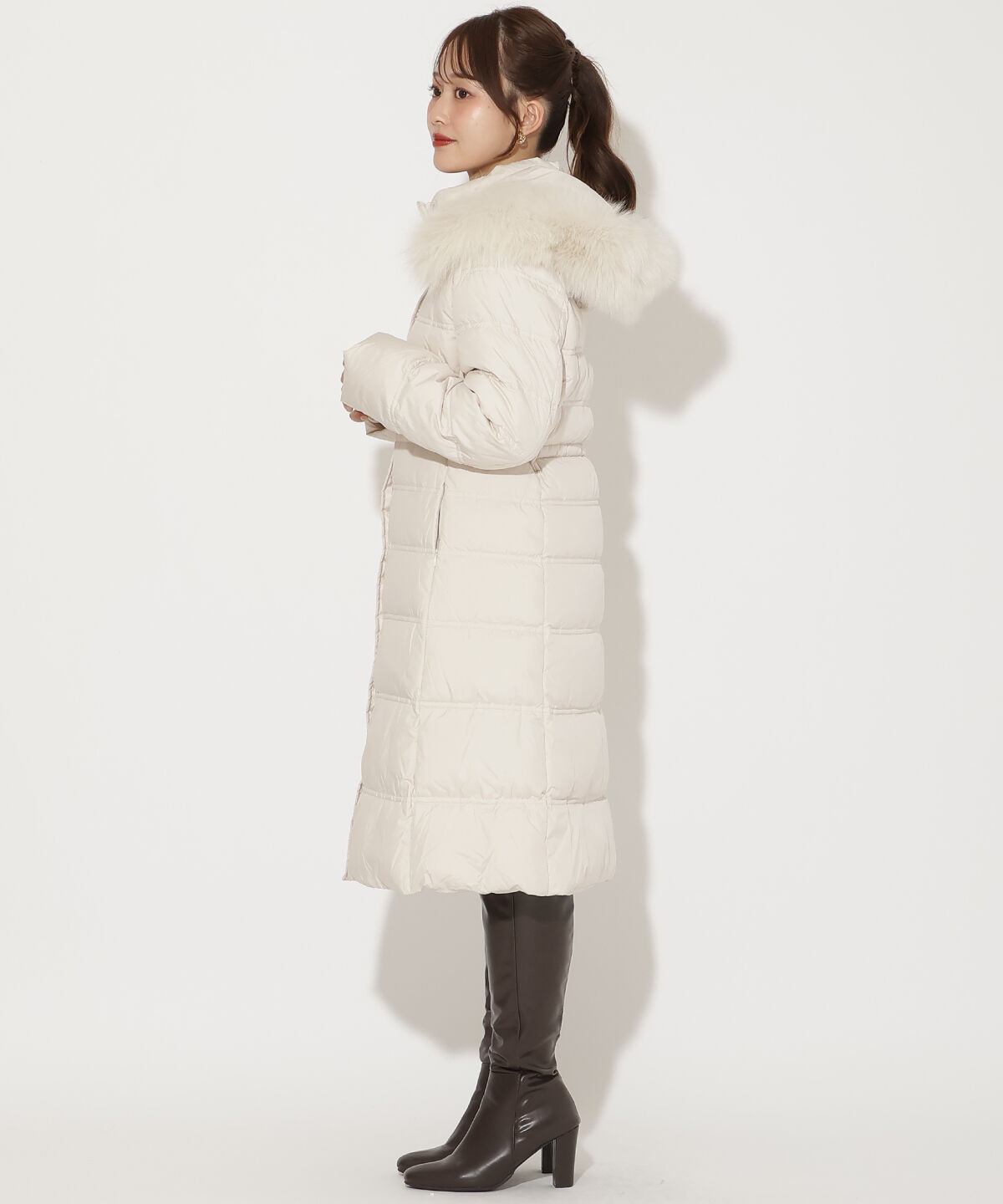 アンドクチュール「FOXファー付きミドルロングダウン」|ダウン|