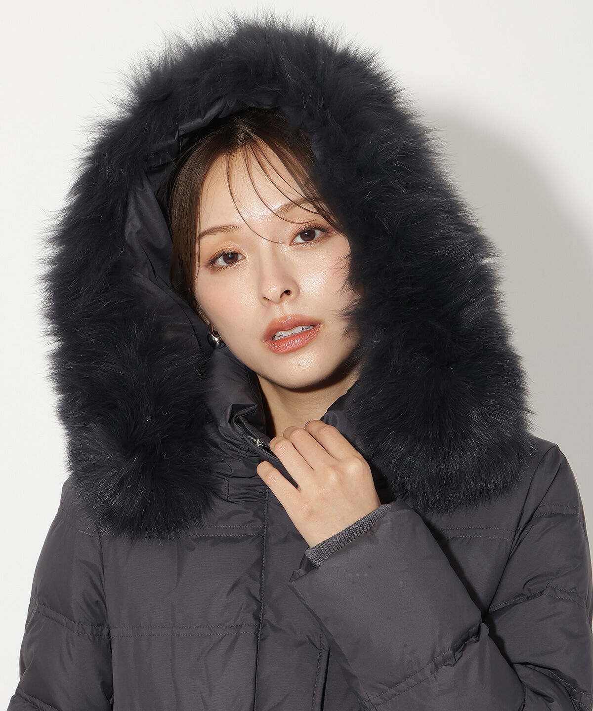 アンドクチュール「FOXファー付きプレミアムミドルロングダウン」|ダウン|