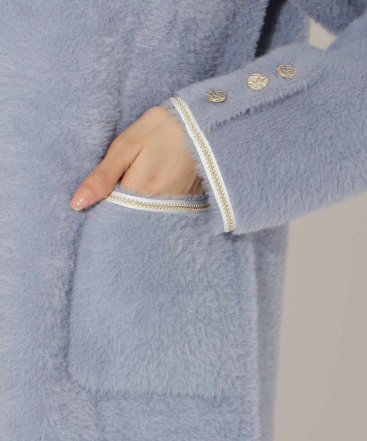 アンドクチュール「ダブルフェイスフェザーカーディガン」|カーディガン|