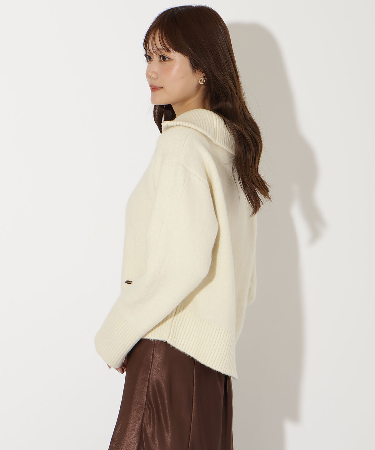 アンドクチュール「ZIPビッグカラープルオーバー」|ニット・セーター|