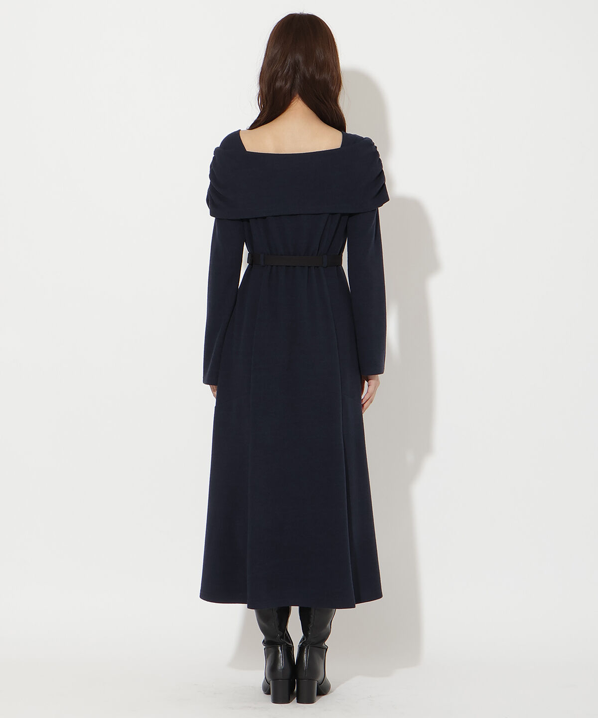 アンドクチュール「ベルト付きオフショルカットワンピース」|ワンピース|