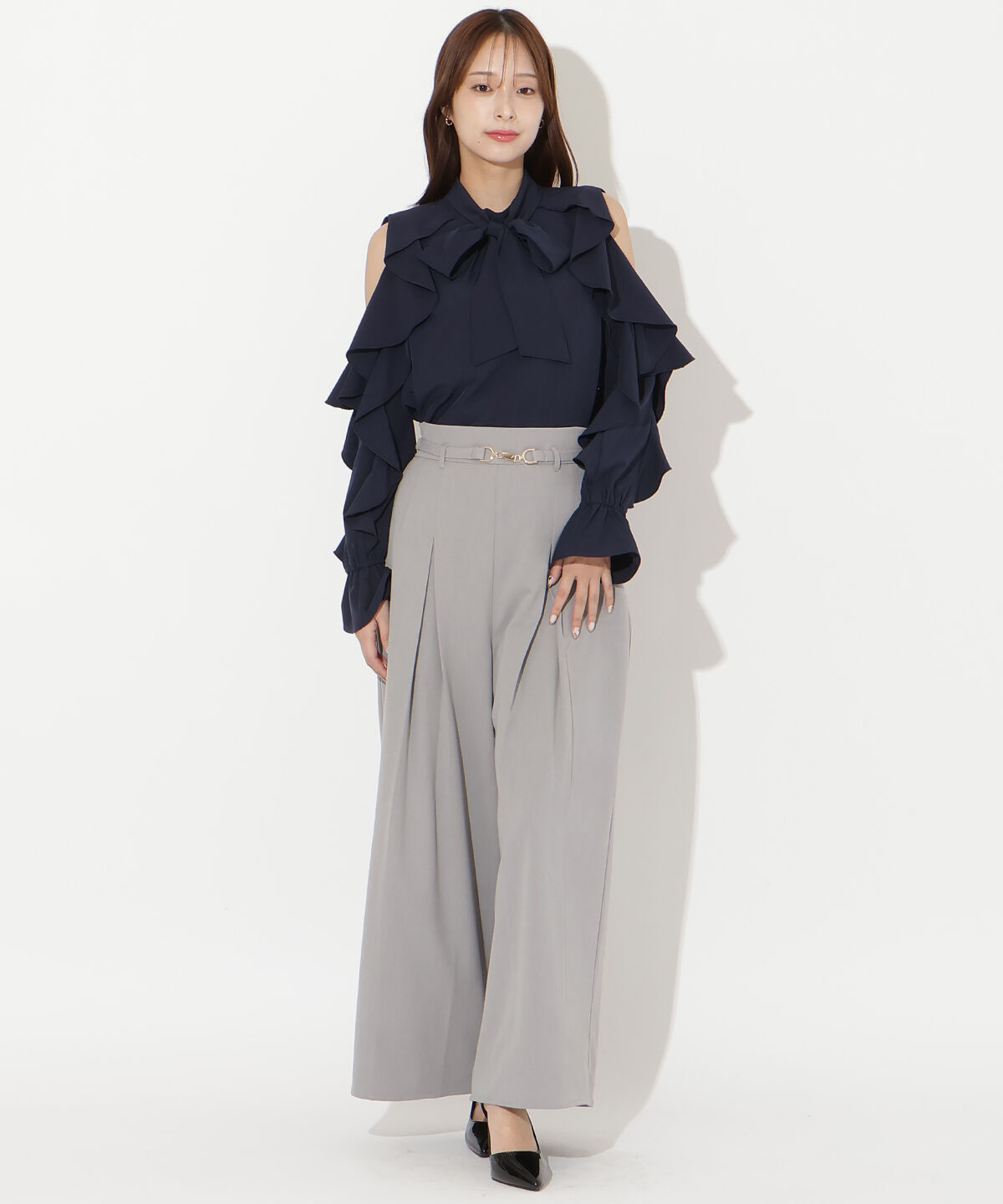 アンドクチュール「フリルボウタイブラウス」|シャツ・ブラウス|