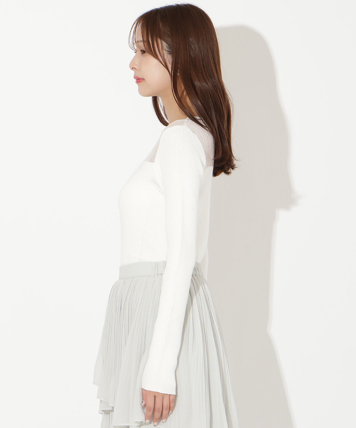 アンドクチュール「シアーリブニットプルオーバー」|ニット・セーター|