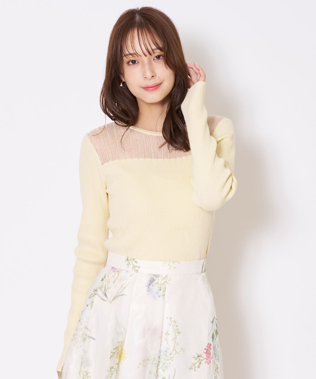 アンドクチュール「シアーリブニットプルオーバー」|ニット・セーター|