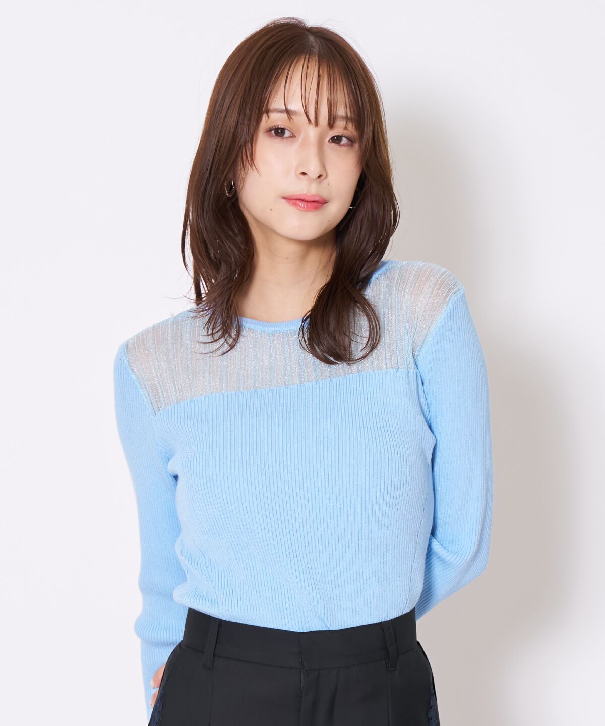 アンドクチュール「シアーリブニットプルオーバー」|ニット・セーター|