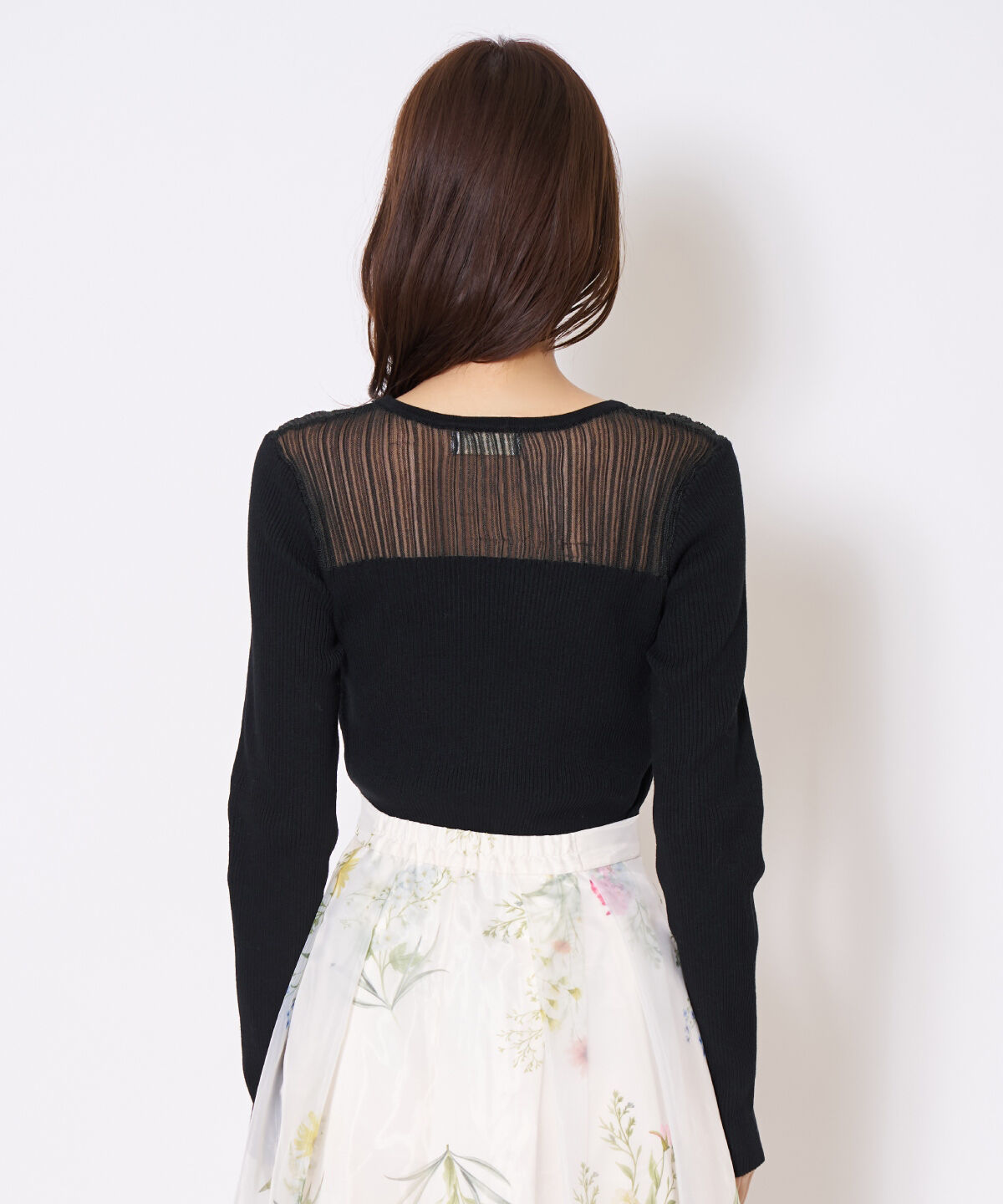 アンドクチュール「シアーリブニットプルオーバー」|ニット・セーター|