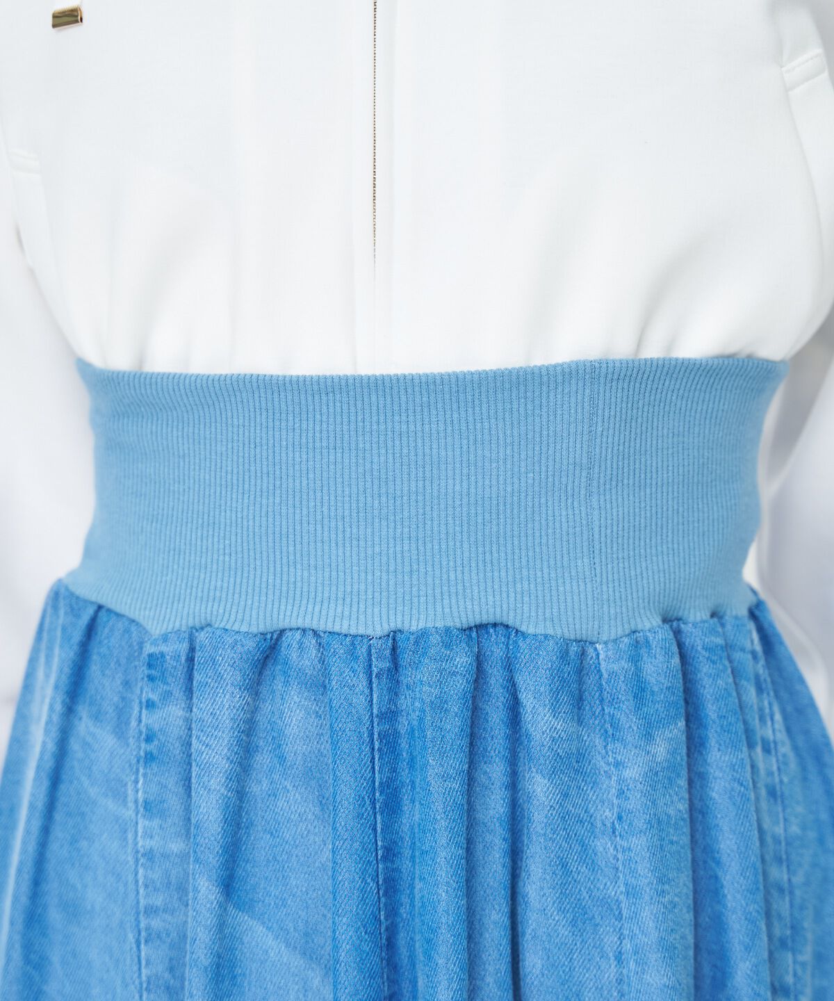 アンドクチュール「デニムライクロングスカート」|フレア|