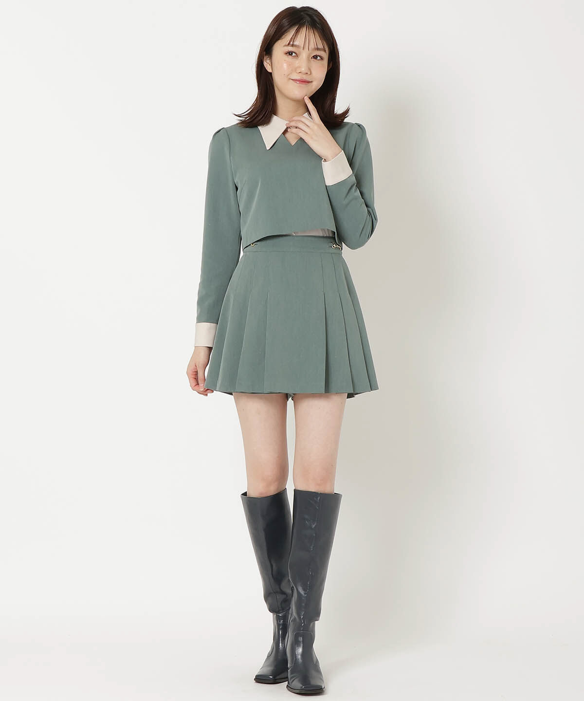 REDYAZEL「配色襟トップス」|シャツ・ブラウス|