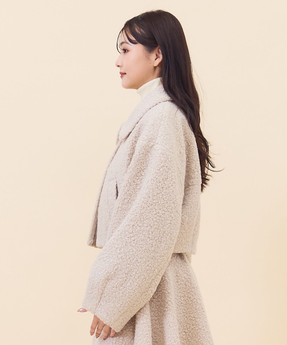 REDYAZEL「ブークレショートコート」|ステンカラーコート|