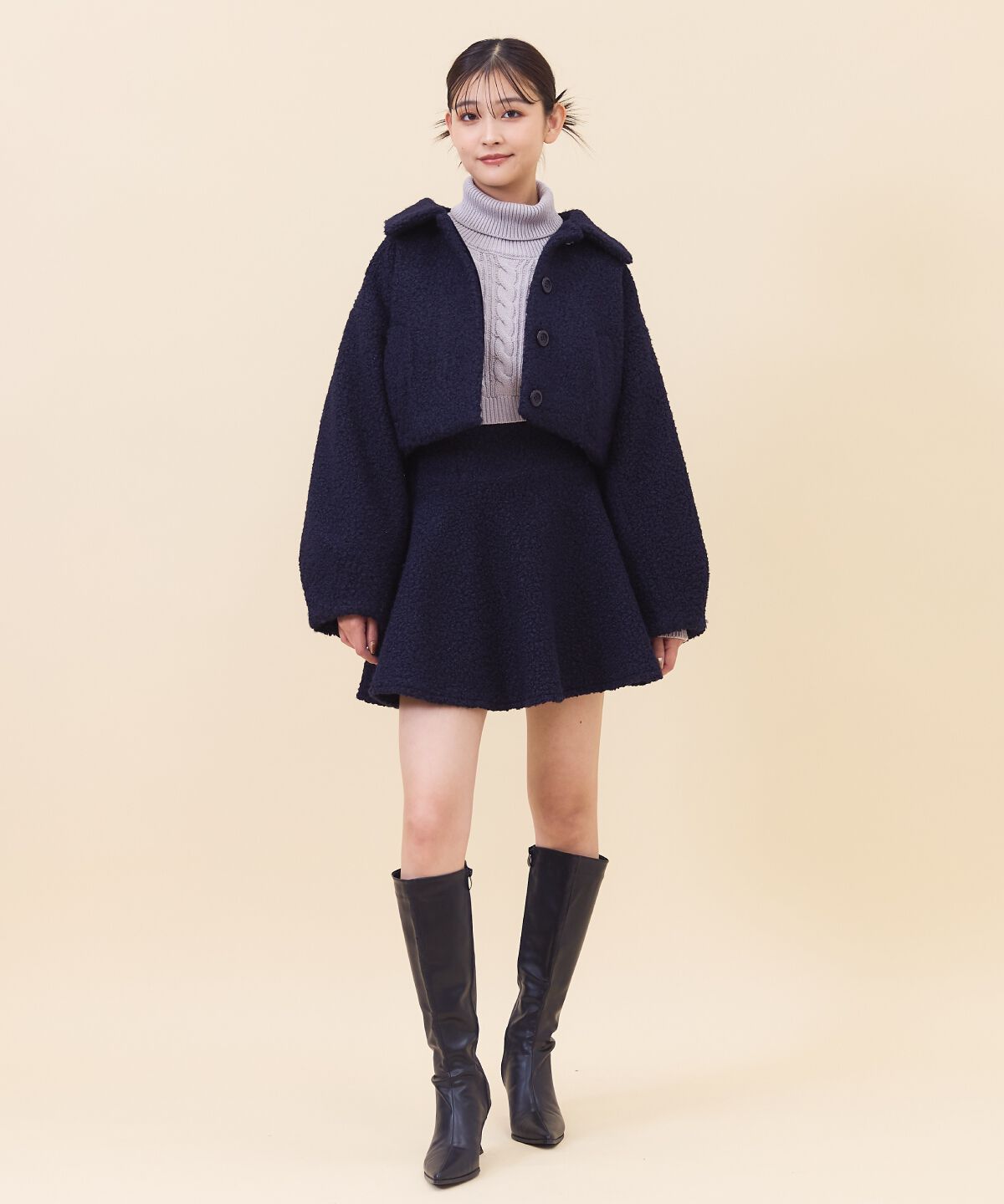 REDYAZEL「ブークレショートコート」|ステンカラーコート|