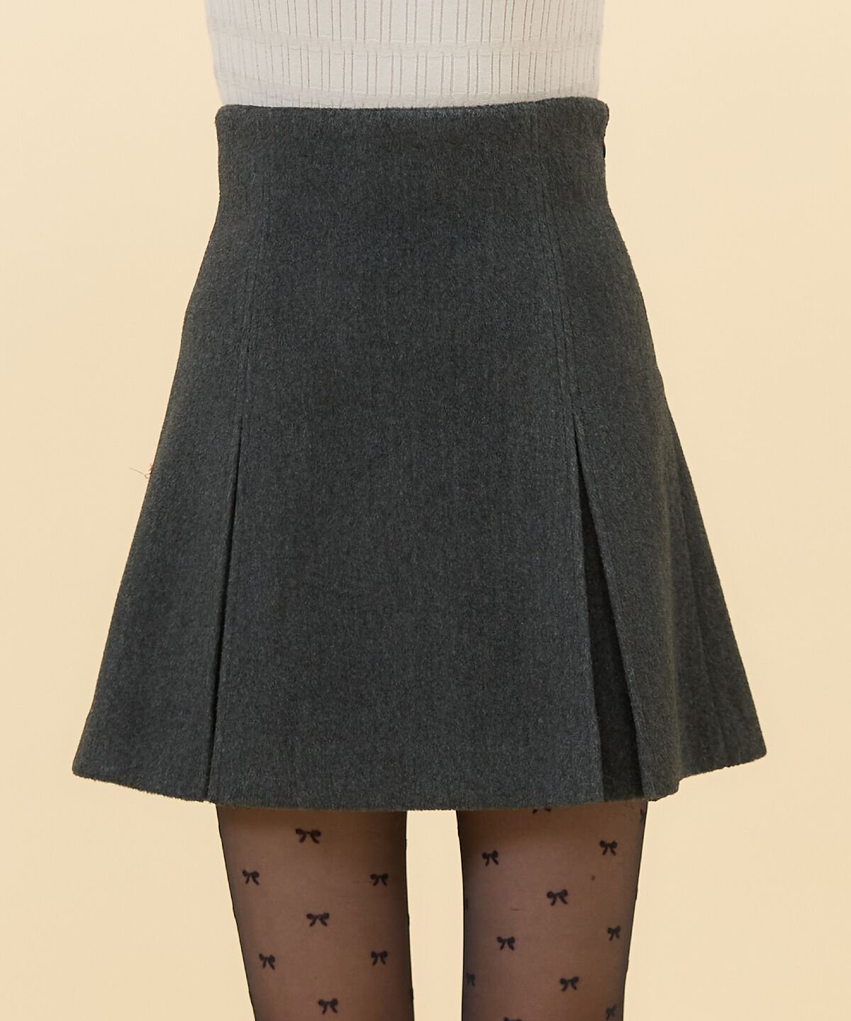 REDYAZEL「カットメルトンミニスカート」|フレア|