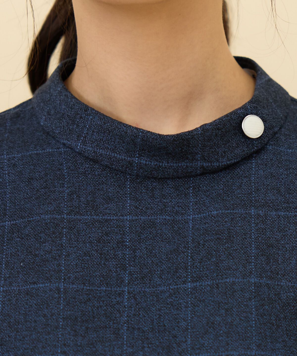 REDYAZEL「バイカラーチェックスタンドトップス」|シャツ・ブラウス|