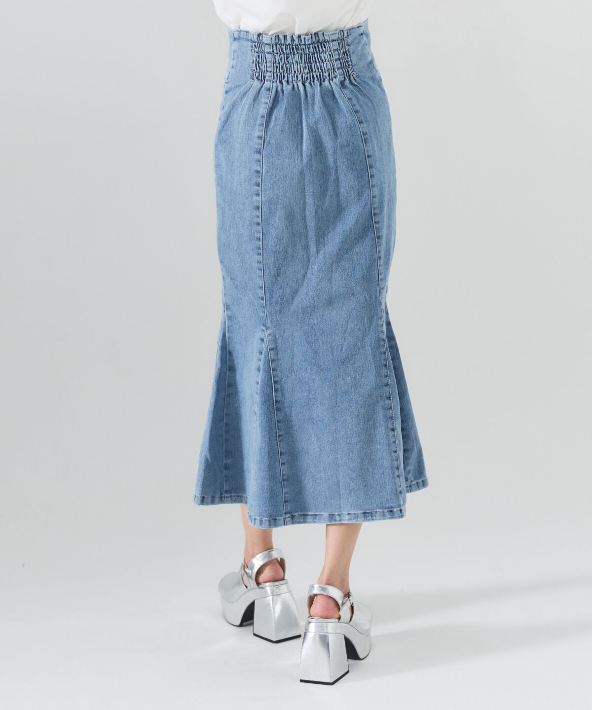 REDYAZEL「フロントジップデニムマーメイドスカート」|タイト|