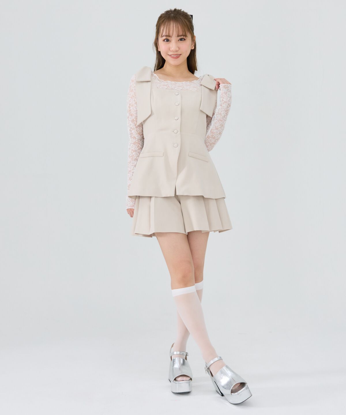 REDYAZEL「リボンショルダービスチェ」|キャミソール|