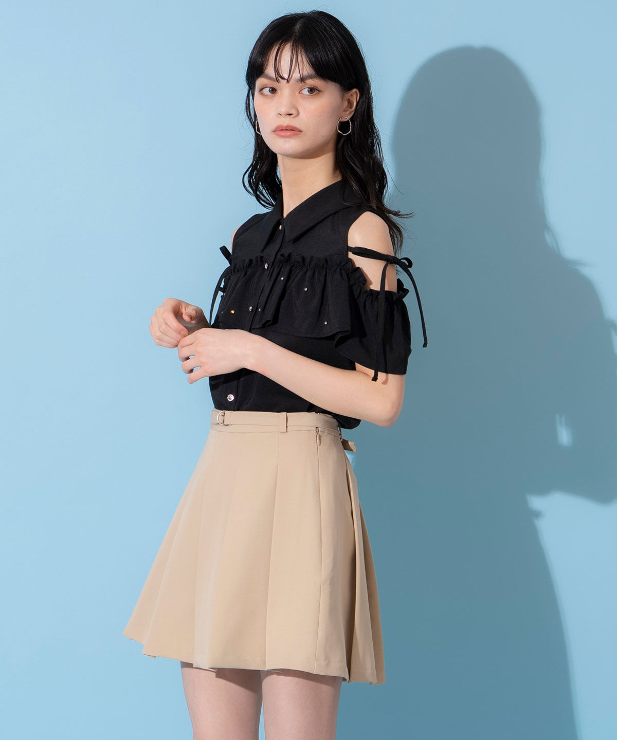 REDYAZEL「プリーツスカートルックショートパンツ」|キュロット|