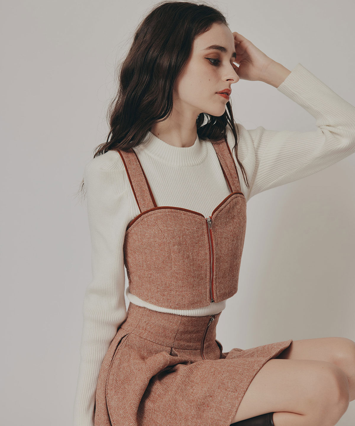 REDYAZEL「パワショルボトルネックニットトップス」|ニット・セーター|