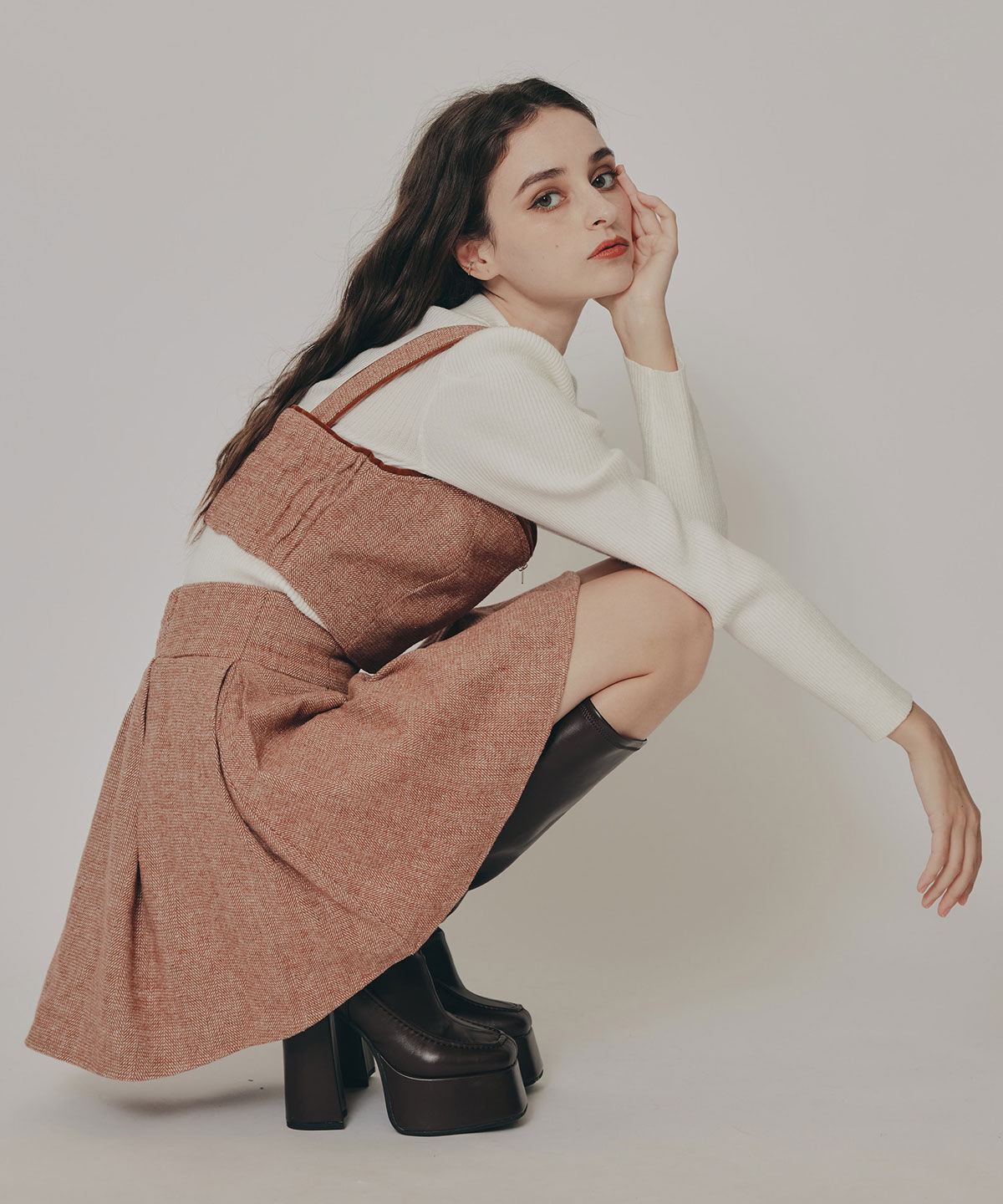 REDYAZEL「パワショルボトルネックニットトップス」|ニット・セーター|