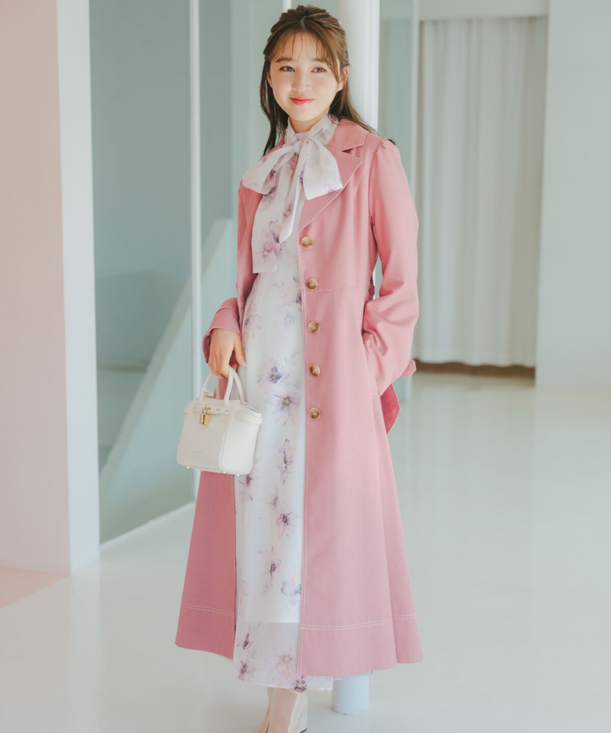 WILLSELECTION「シングルトレンチドレスコート」|トレンチコート|レッド