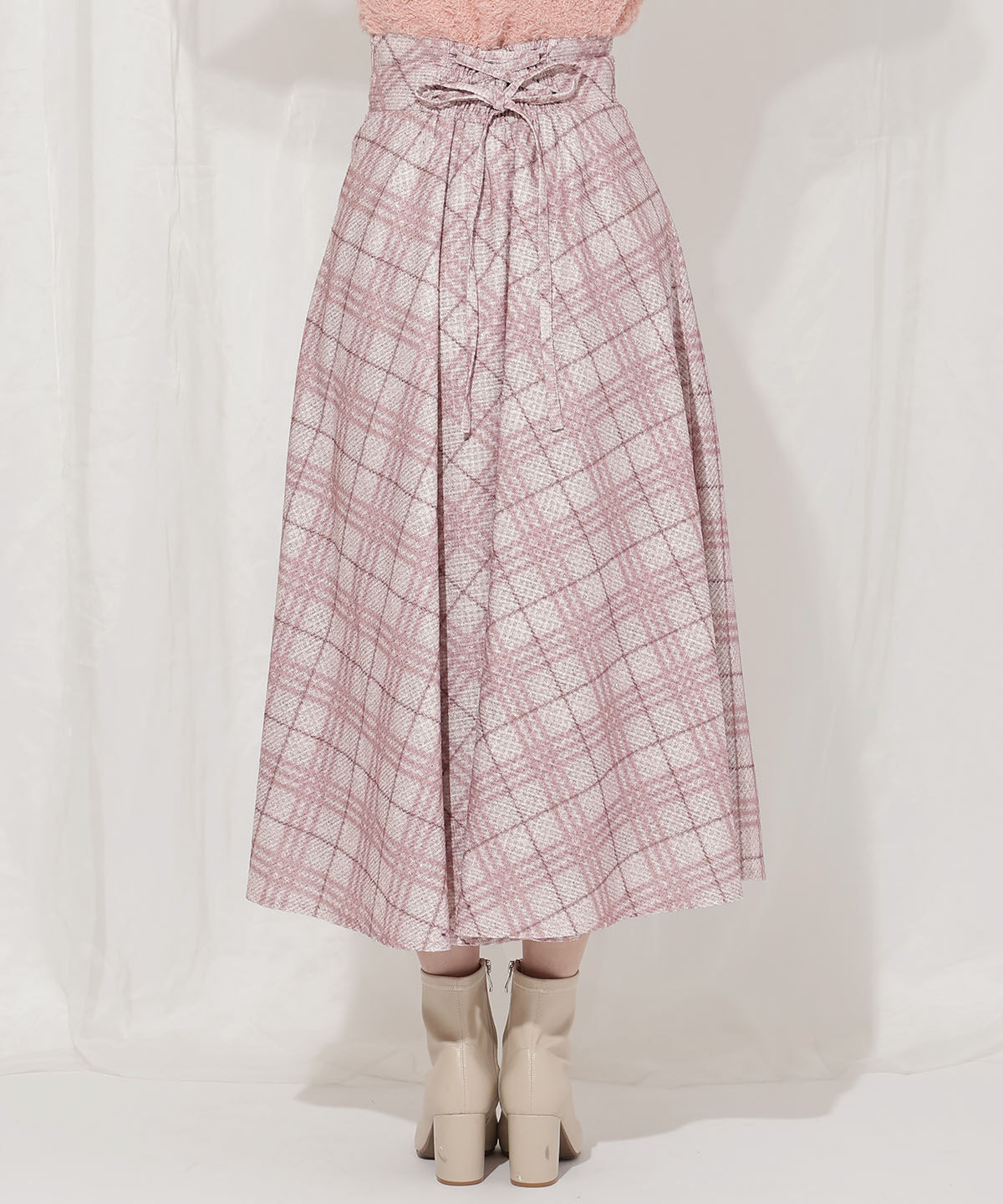 WILLSELECTION「バイヤスチェックサーキュラースカート」|フレア|