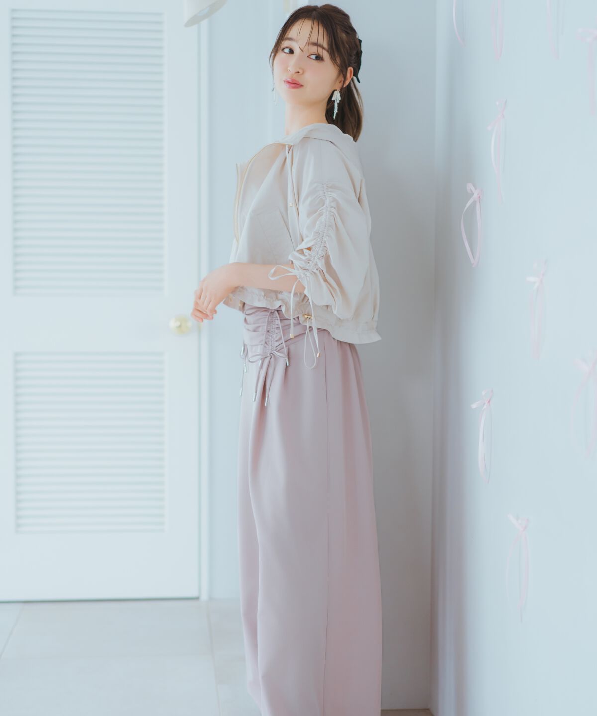 WILLSELECTION「ドロスト風リボンワイドパンツ」|その他|