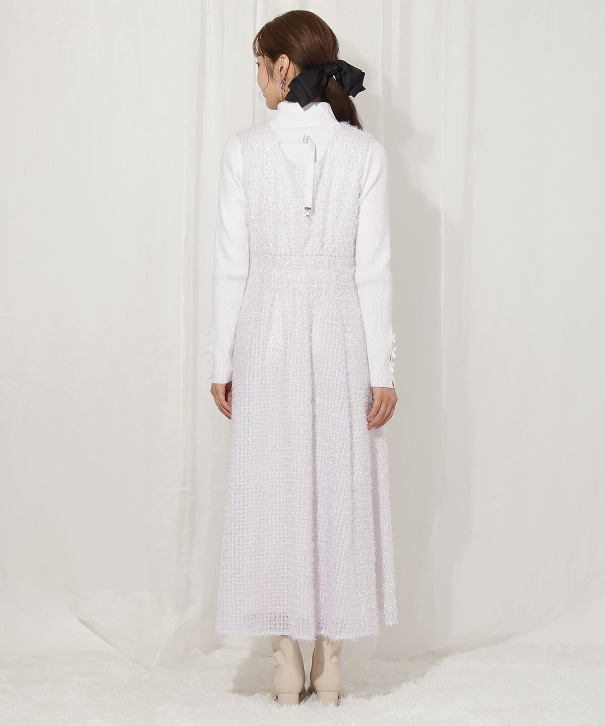 WILLSELECTION「フリンジチェックジャンスカ」|ジャンパースカート|