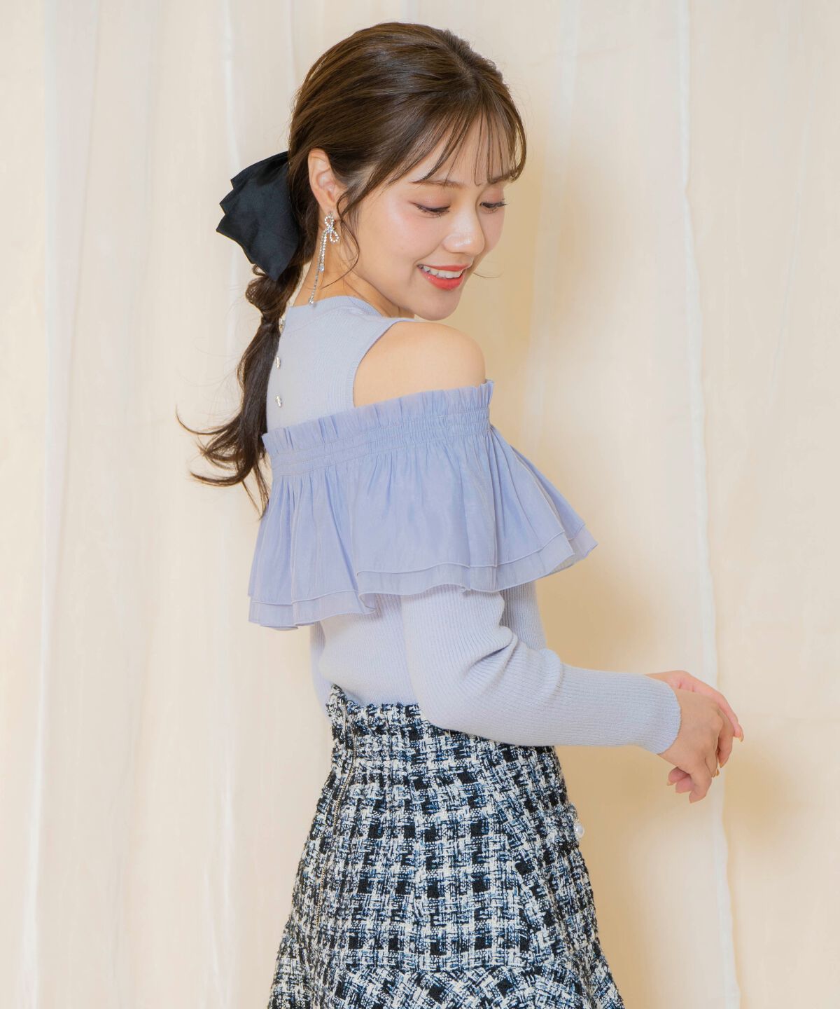 WILLSELECTION「シアーフリルニット」|ニット・セーター|