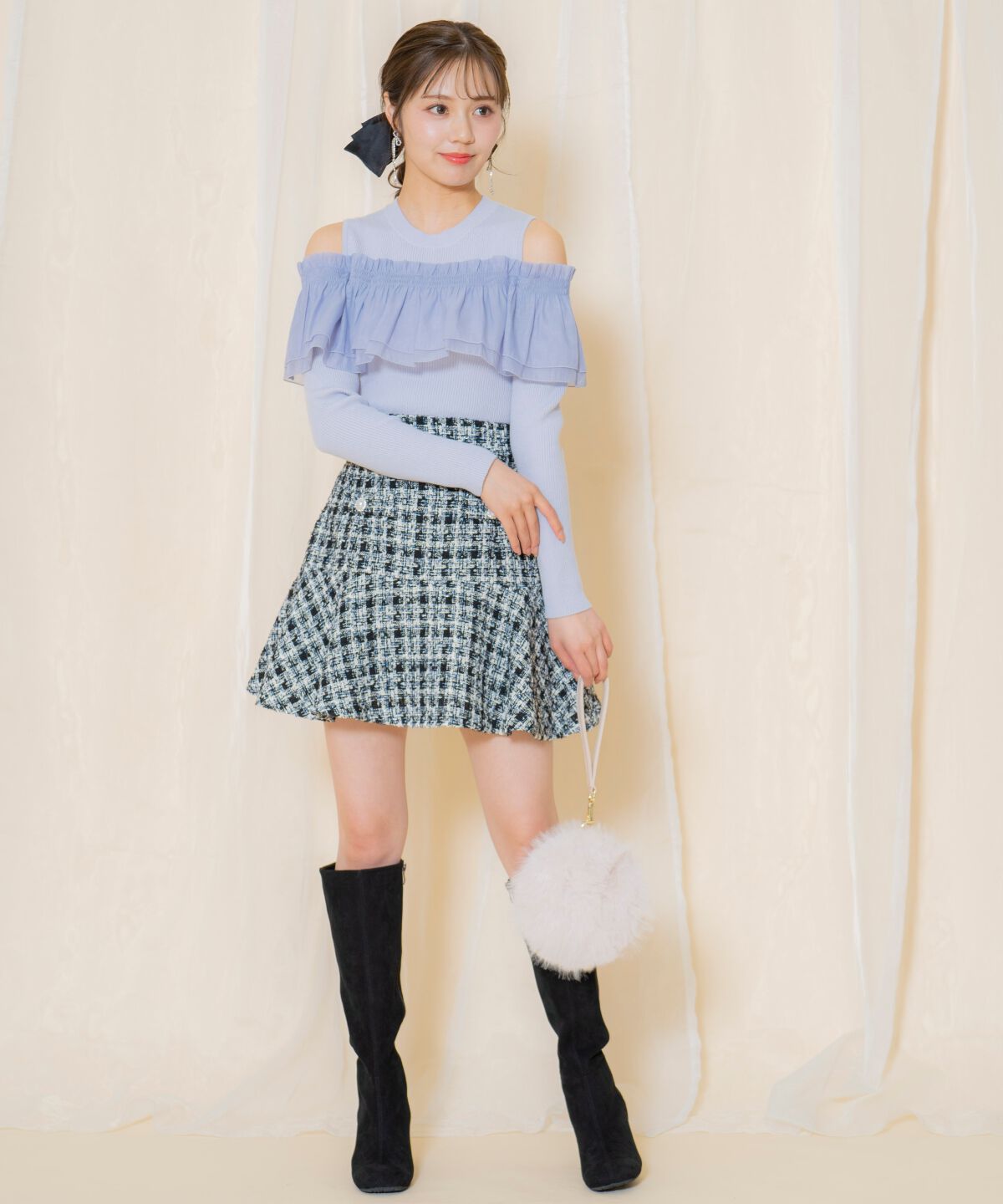 WILLSELECTION「シアーフリルニット」|ニット・セーター|