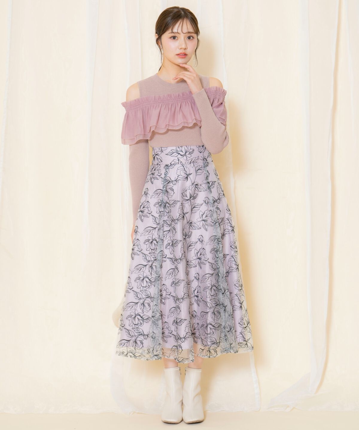 WILLSELECTION「シアーフリルニット」|ニット・セーター|