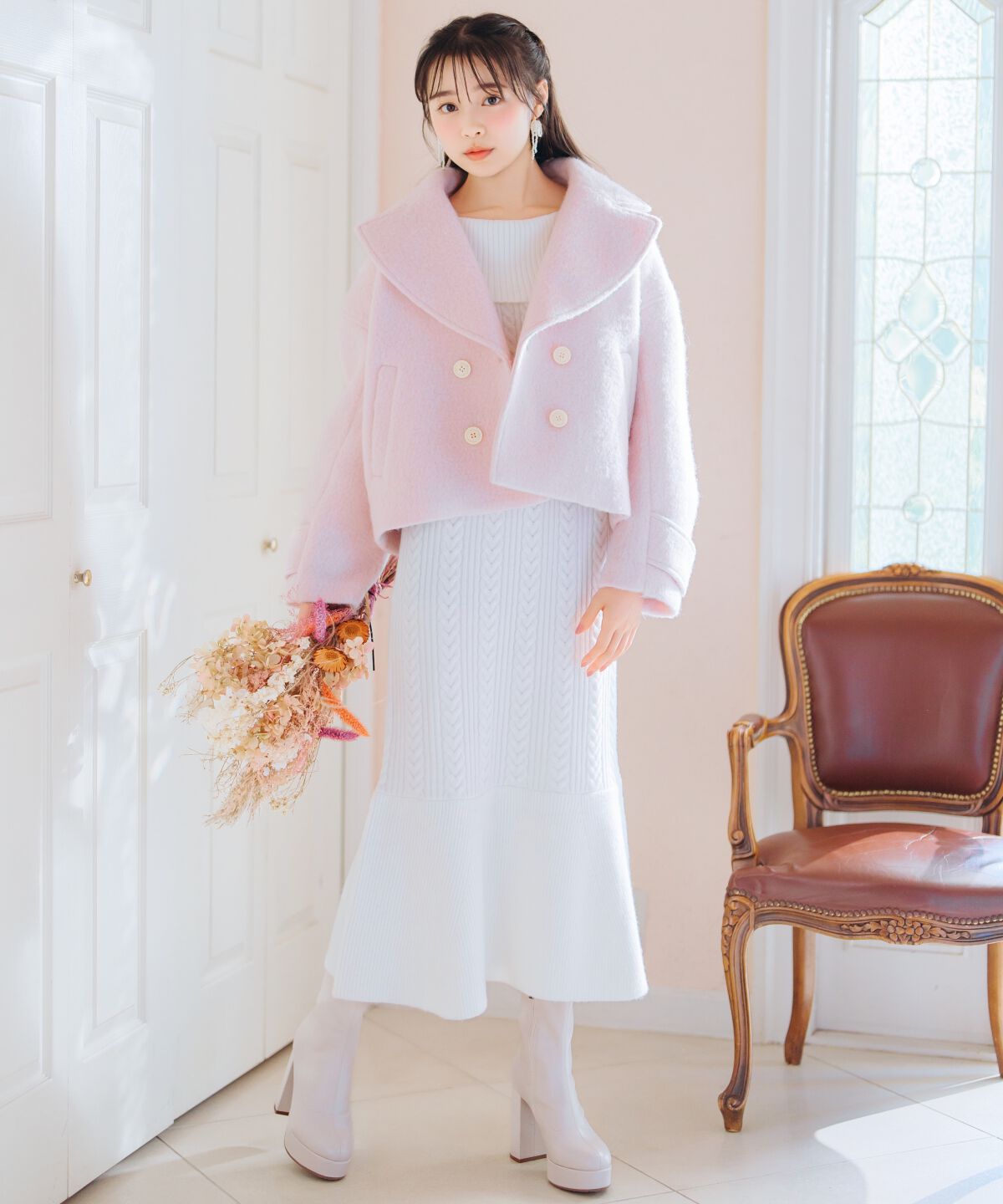 WILLSELECTION「Wボタンシャギーショートコート」|その他|