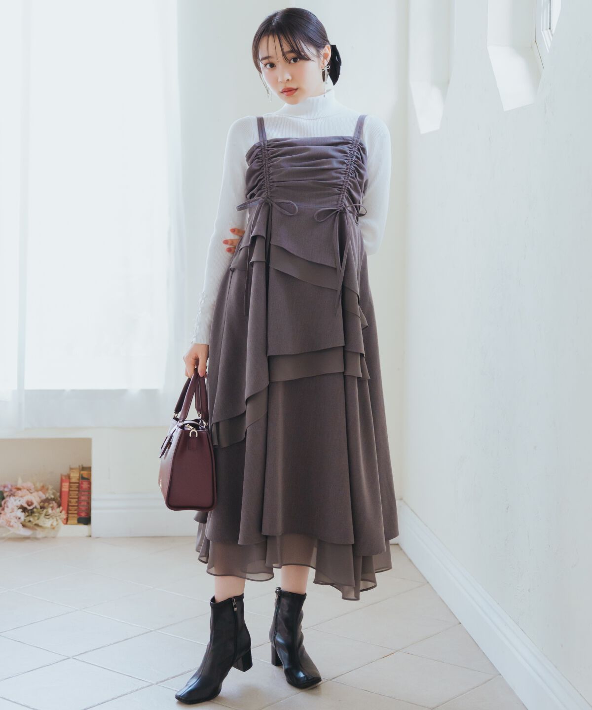 WILLSELECTION「ティアードギャザーキャミワンピース」|ワンピース|