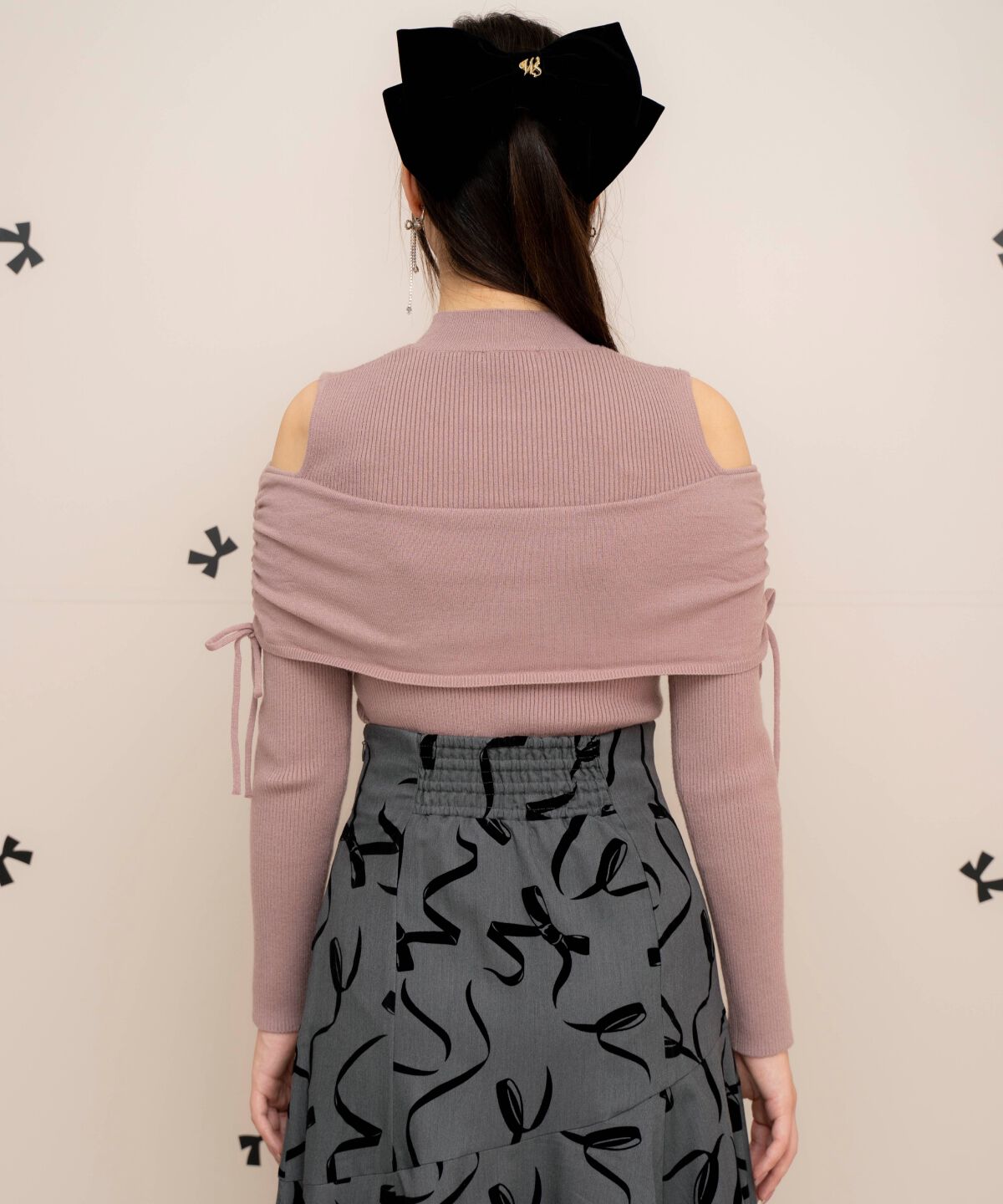 WILLSELECTION「ギャザーリボンオフショルニット」|ニット・セーター|