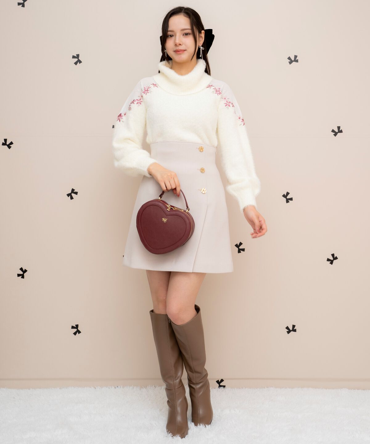 WILLSELECTION「刺繍シャギーニットプルオーバー」|ニット・セーター|