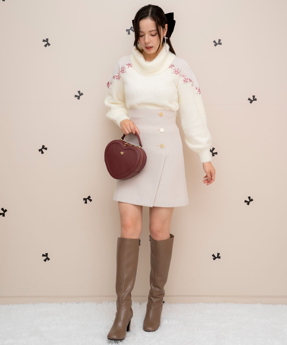 WILLSELECTION「刺繍シャギーニットプルオーバー」|ニット・セーター|