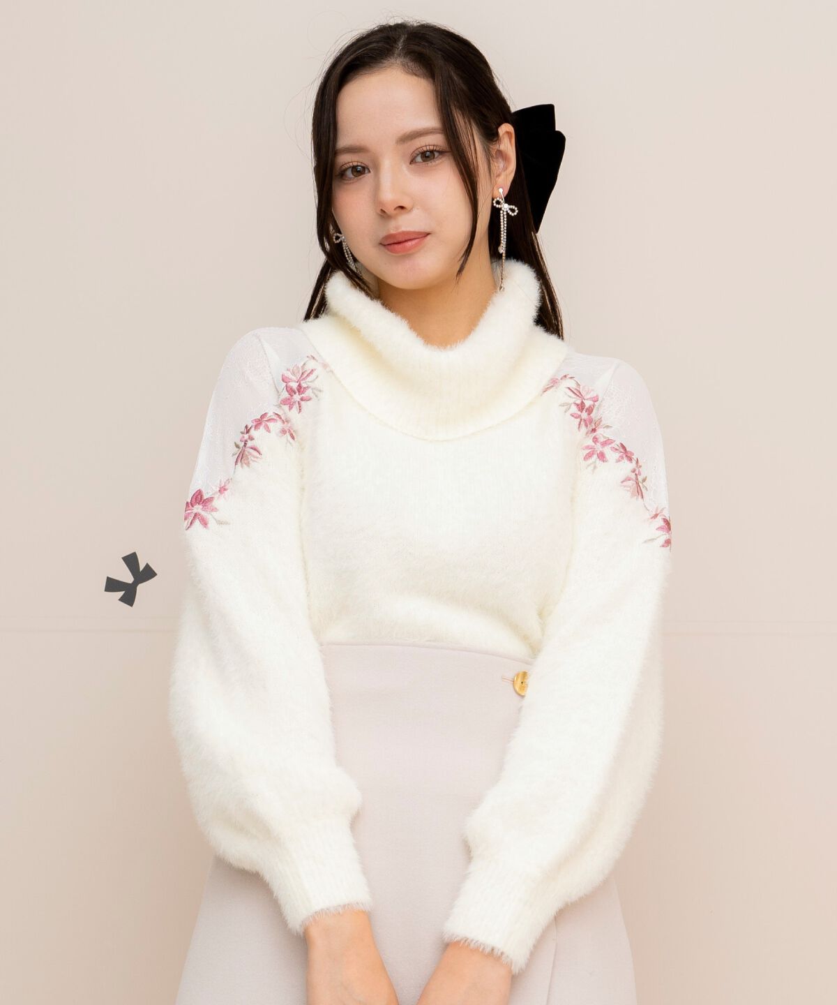 WILLSELECTION「刺繍シャギーニットプルオーバー」|ニット・セーター|