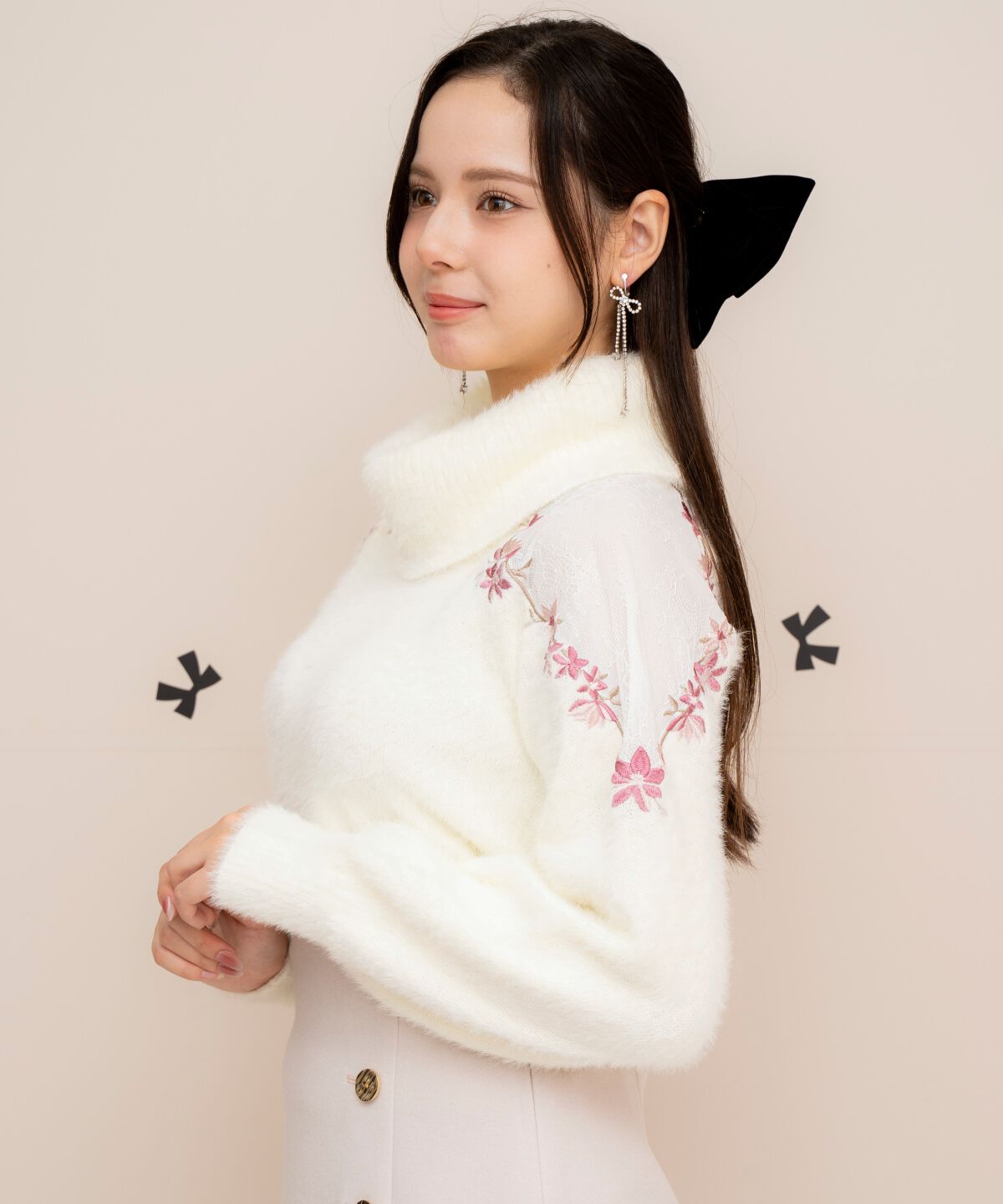 WILLSELECTION「刺繍シャギーニットプルオーバー」|ニット・セーター|