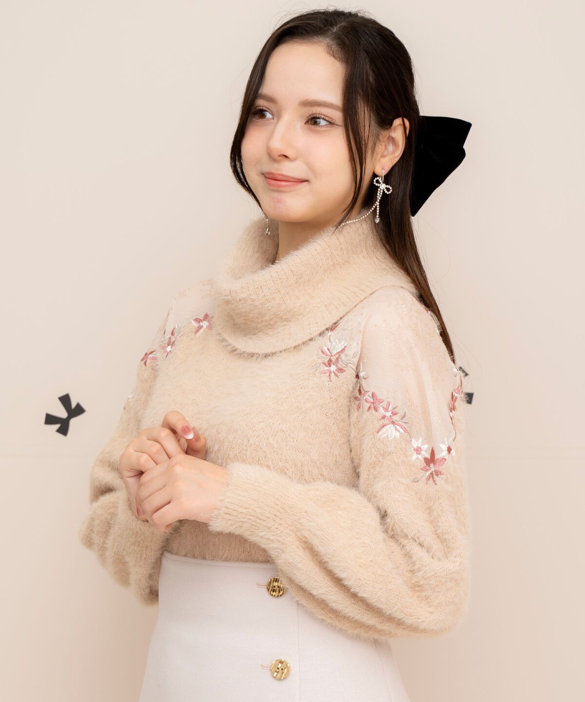 WILLSELECTION「刺繍シャギーニットプルオーバー」|ニット・セーター|