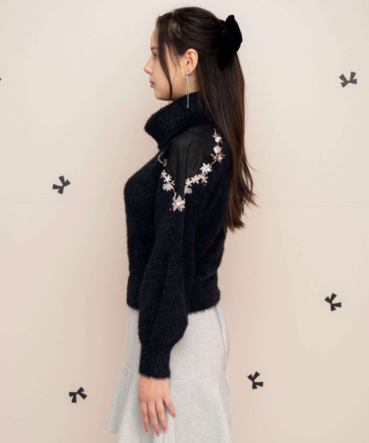 WILLSELECTION「刺繍シャギーニットプルオーバー」|ニット・セーター|