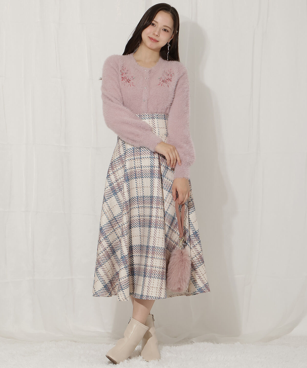 WILLSELECTION「ビジュー付きラメ刺繍カーディガン」|カーディガン|