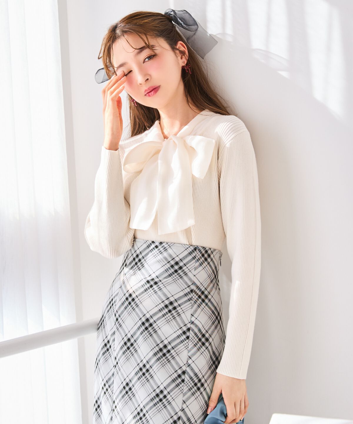 WILLSELECTION「シアーリボンタイプルオーバー」|ニット・セーター|